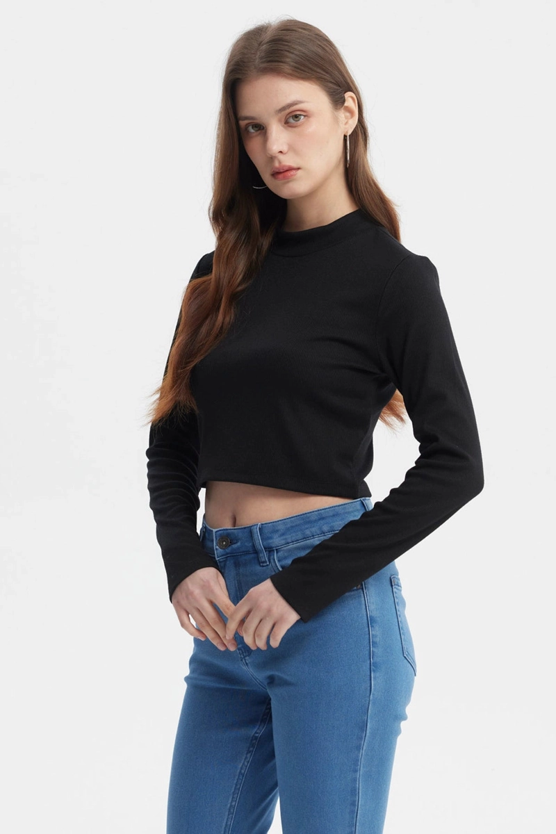POLERA MUJER RIB NEGRO - 2