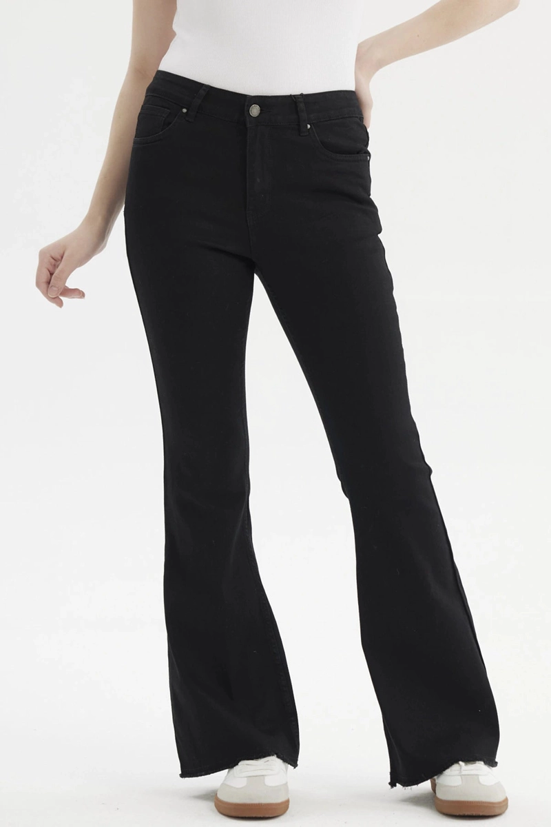 JEANS MUJER FLARE MONSE NEGRO - 1