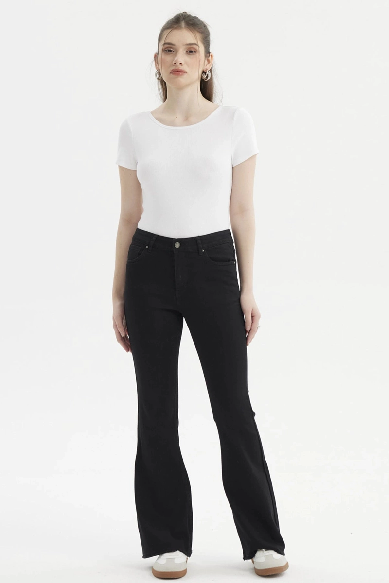 JEANS MUJER FLARE MONSE NEGRO - 5