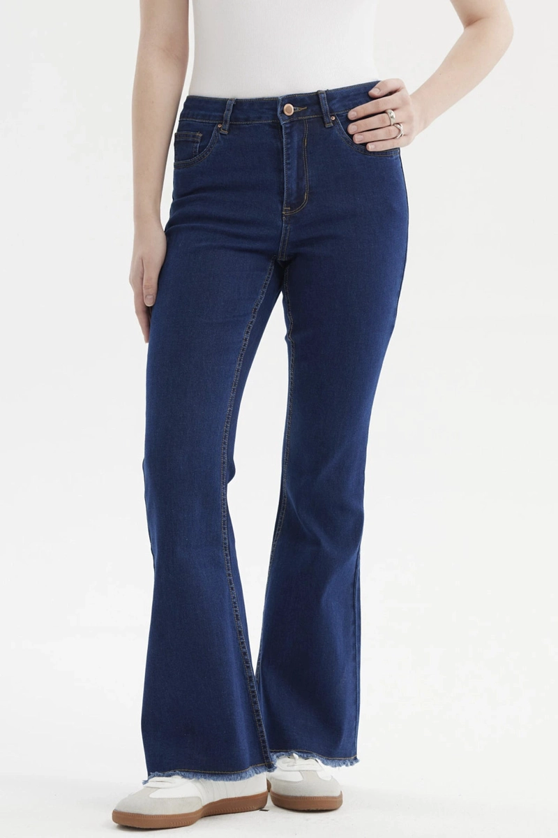 JEANS MUJER FLARE MONSE AZUL OSCURO - 1