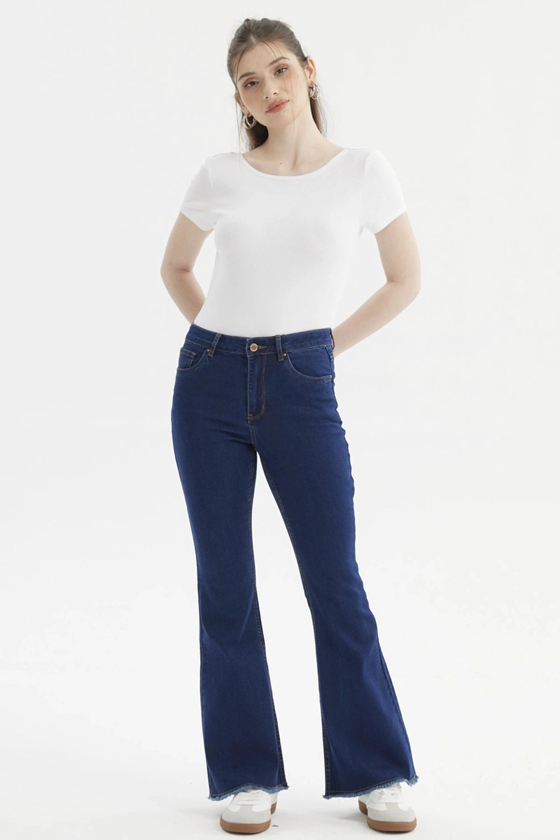 JEANS MUJER FLARE MONSE AZUL OSCURO - 5