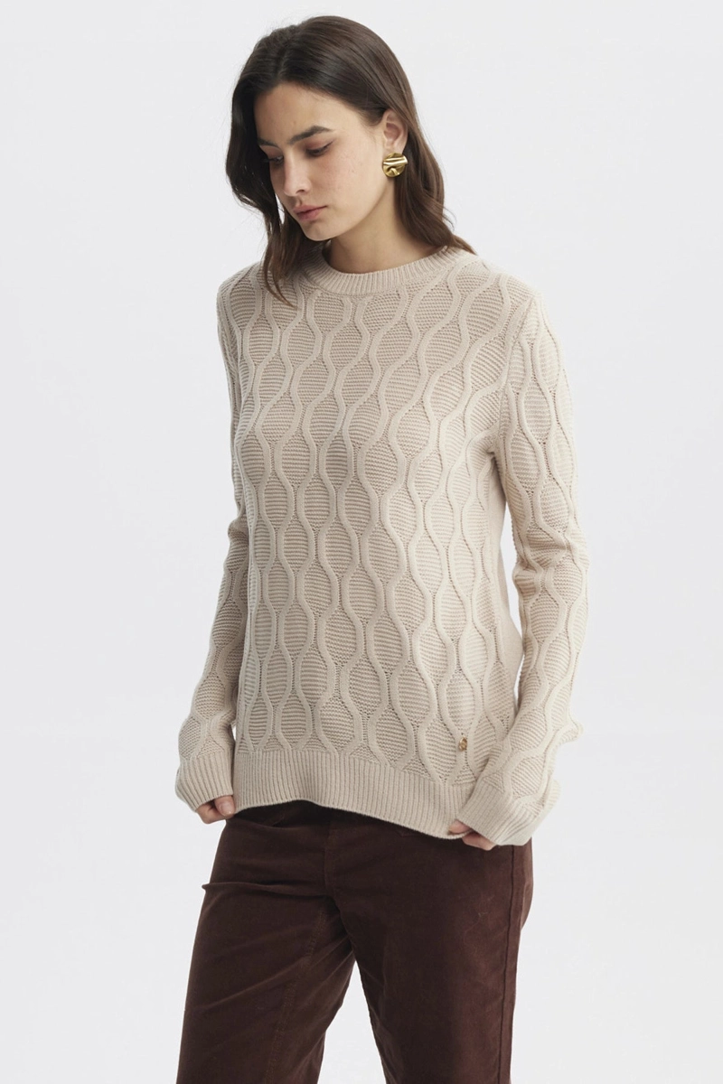 SWEATER MUJER CASUAL BEIGE - 2