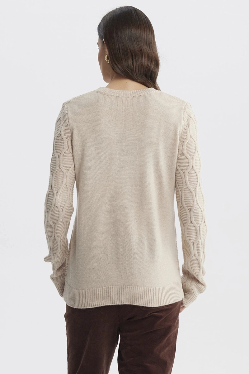 SWEATER MUJER CASUAL BEIGE - 3