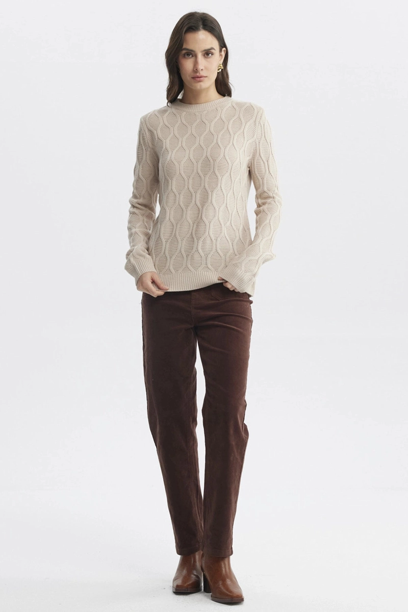 SWEATER MUJER CASUAL BEIGE - 5