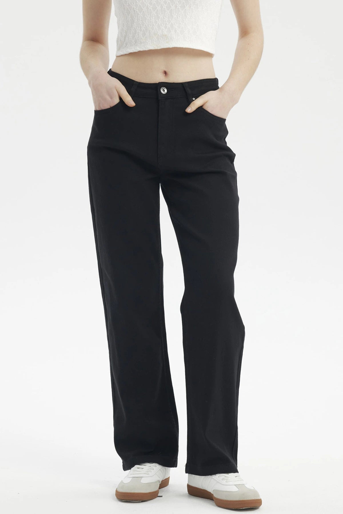 JEANS MUJER CALCE RECTO COLOR NEGRO - 1