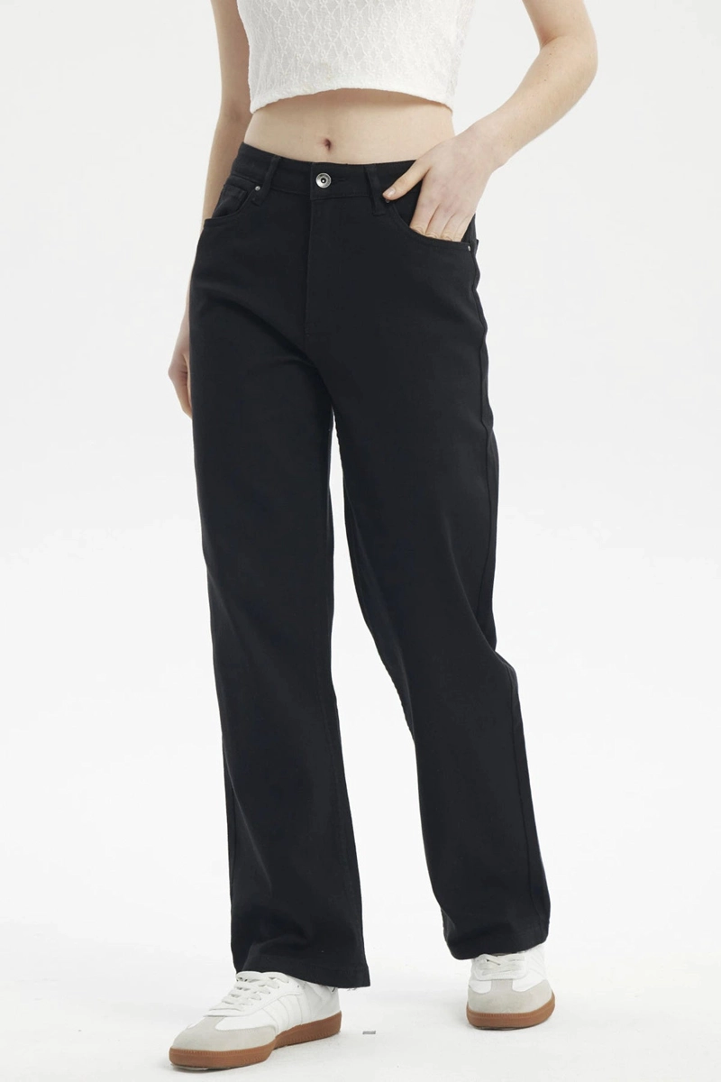 JEANS MUJER CALCE RECTO COLOR NEGRO - 2