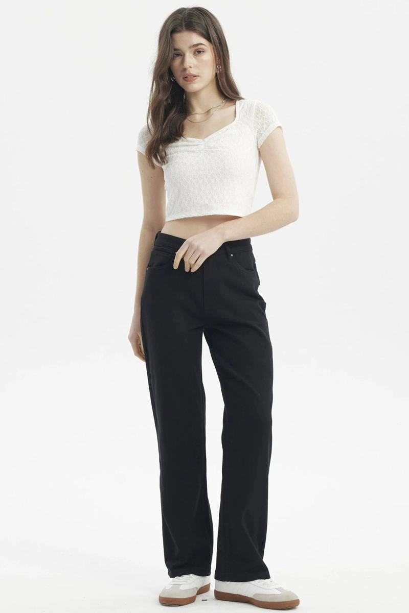 JEANS MUJER CALCE RECTO COLOR NEGRO - 4