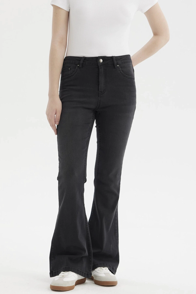 JEANS MUJER FLARE VALE NEGRO - 1