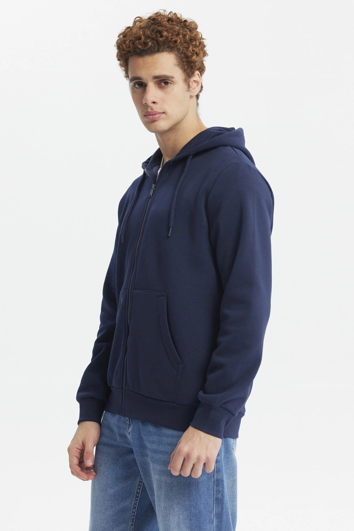 POLERON HOMBRE FULL ZIPPER BASICO AZUL OSCURO - 2