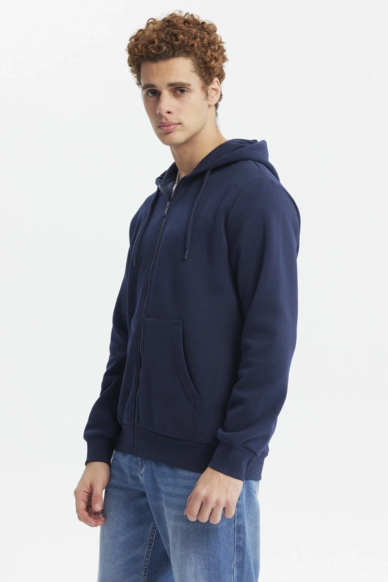 POLERON HOMBRE FULL ZIPPER BASICO AZUL OSCURO - 2