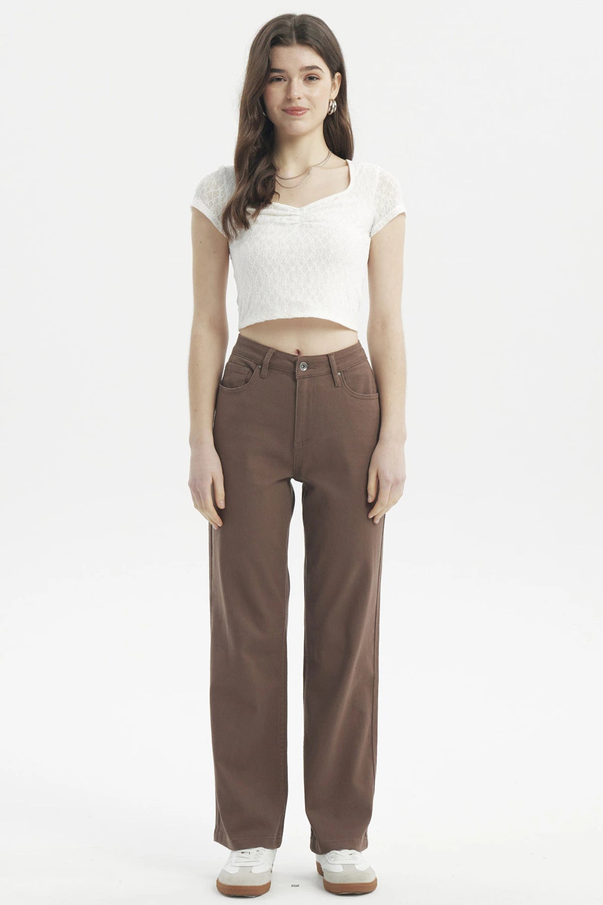 JEANS MUJER CALCE RECTO COLOR CHOCOLATE - 4