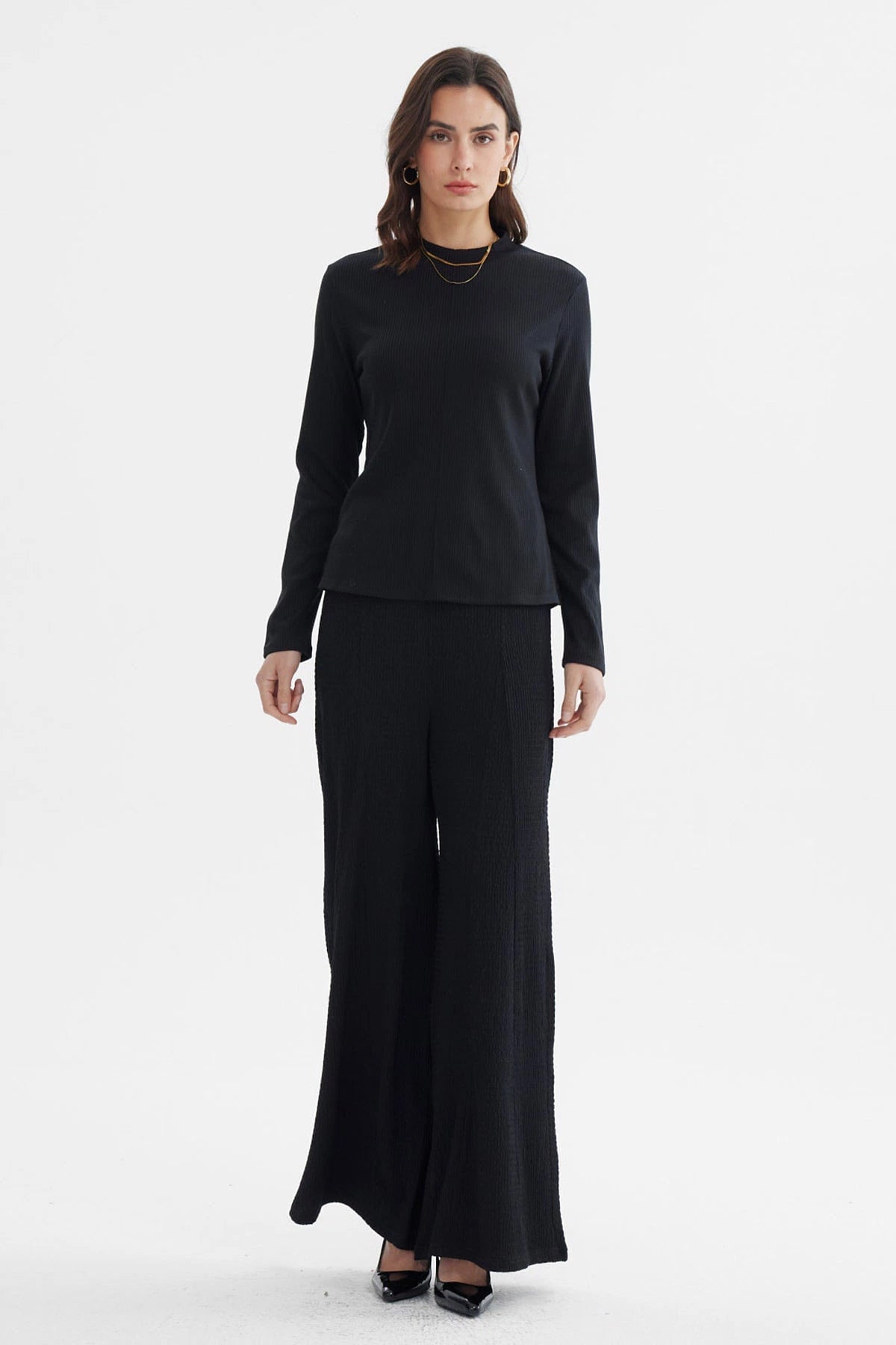 POLERA MUJER RIB LISA NEGRO - 4
