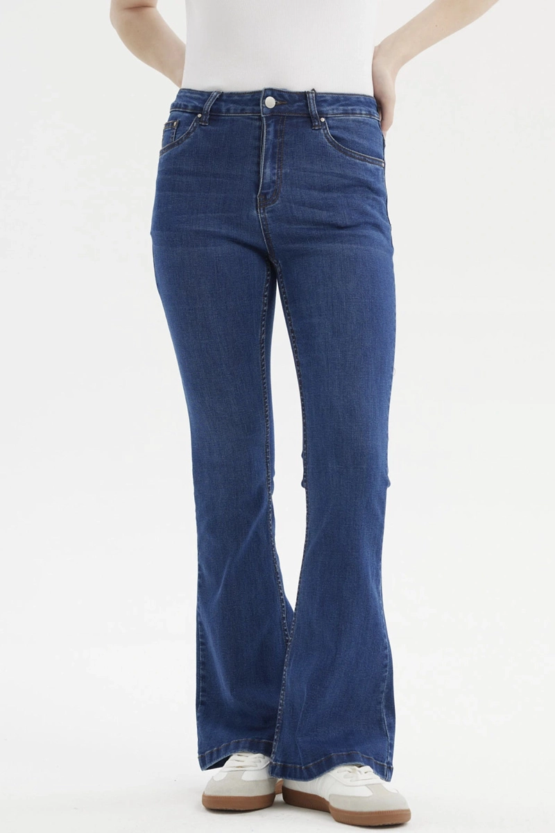 JEANS MUJER FLARE VALE AZUL OSCURO - 1