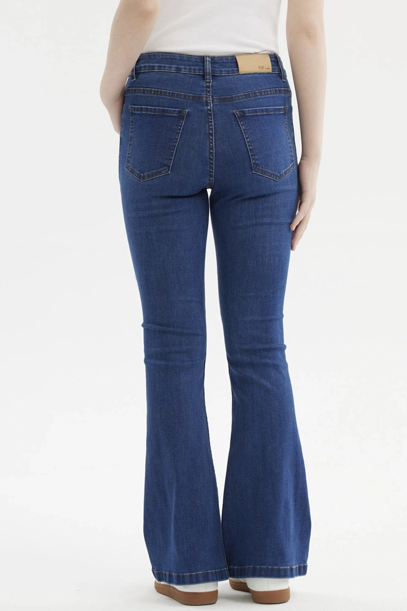 JEANS MUJER FLARE VALE AZUL OSCURO - 3