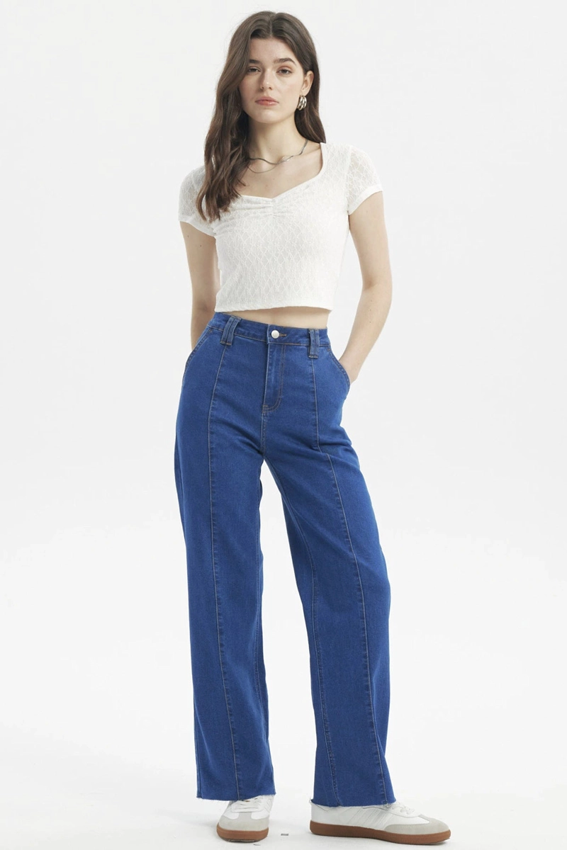 JEANS MUJER CALCE RECTO AZUL - 4