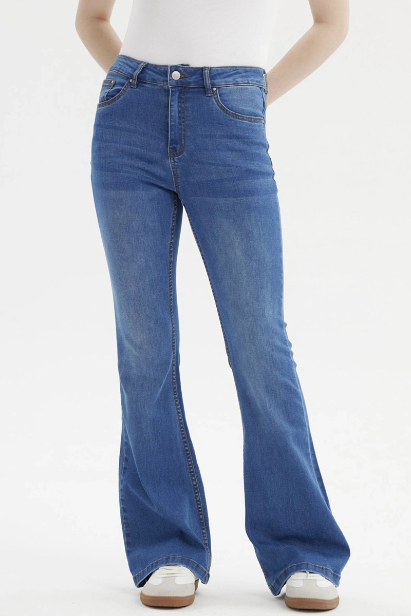 JEANS MUJER FLARE VALE AZUL - 1