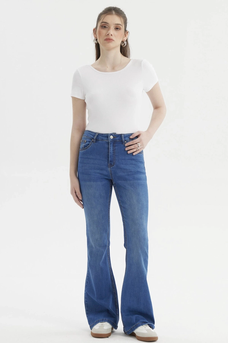 JEANS MUJER FLARE VALE AZUL - 5
