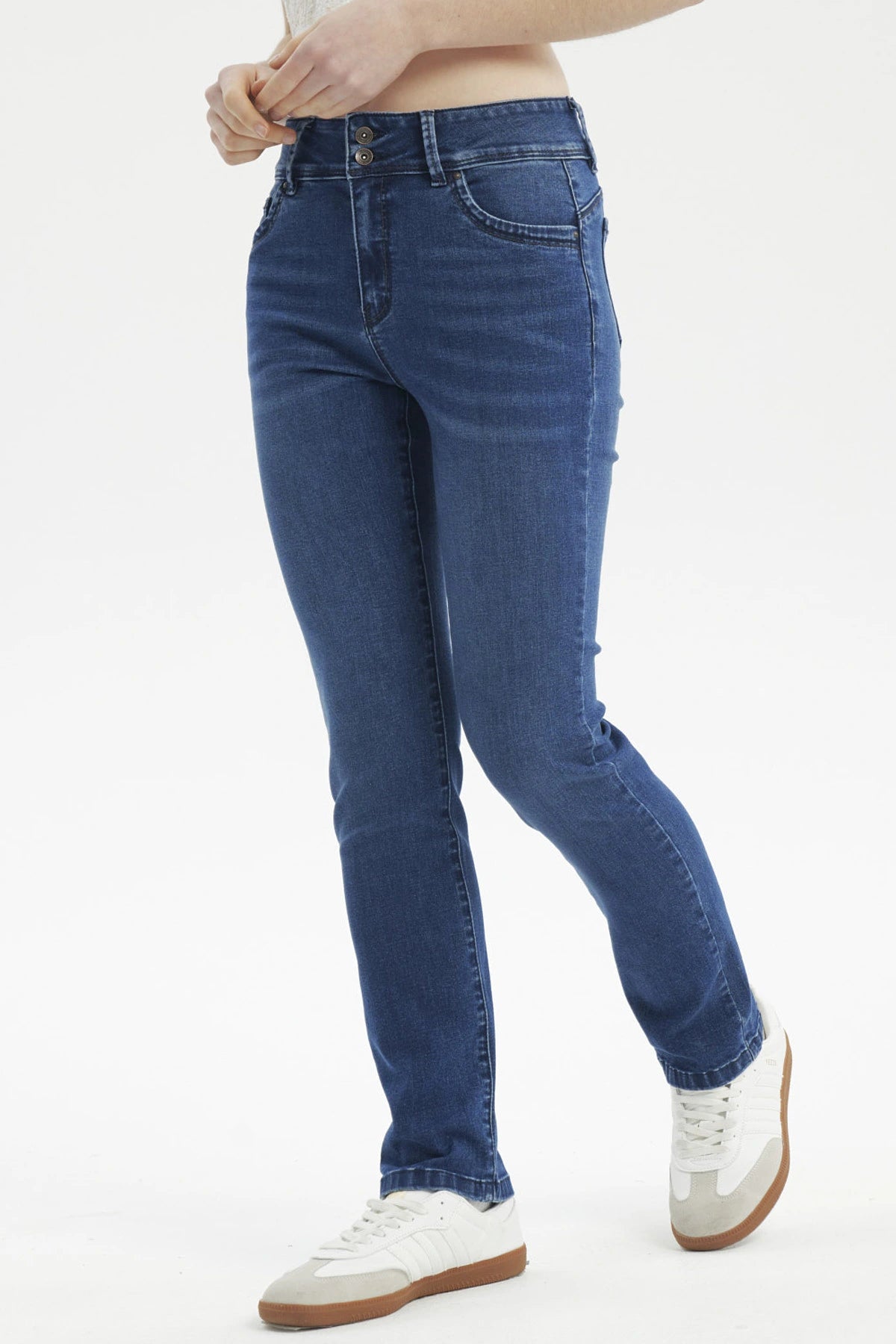 JEANS MUJER FLO CALCE RECTO AZUL OSCURO - 2