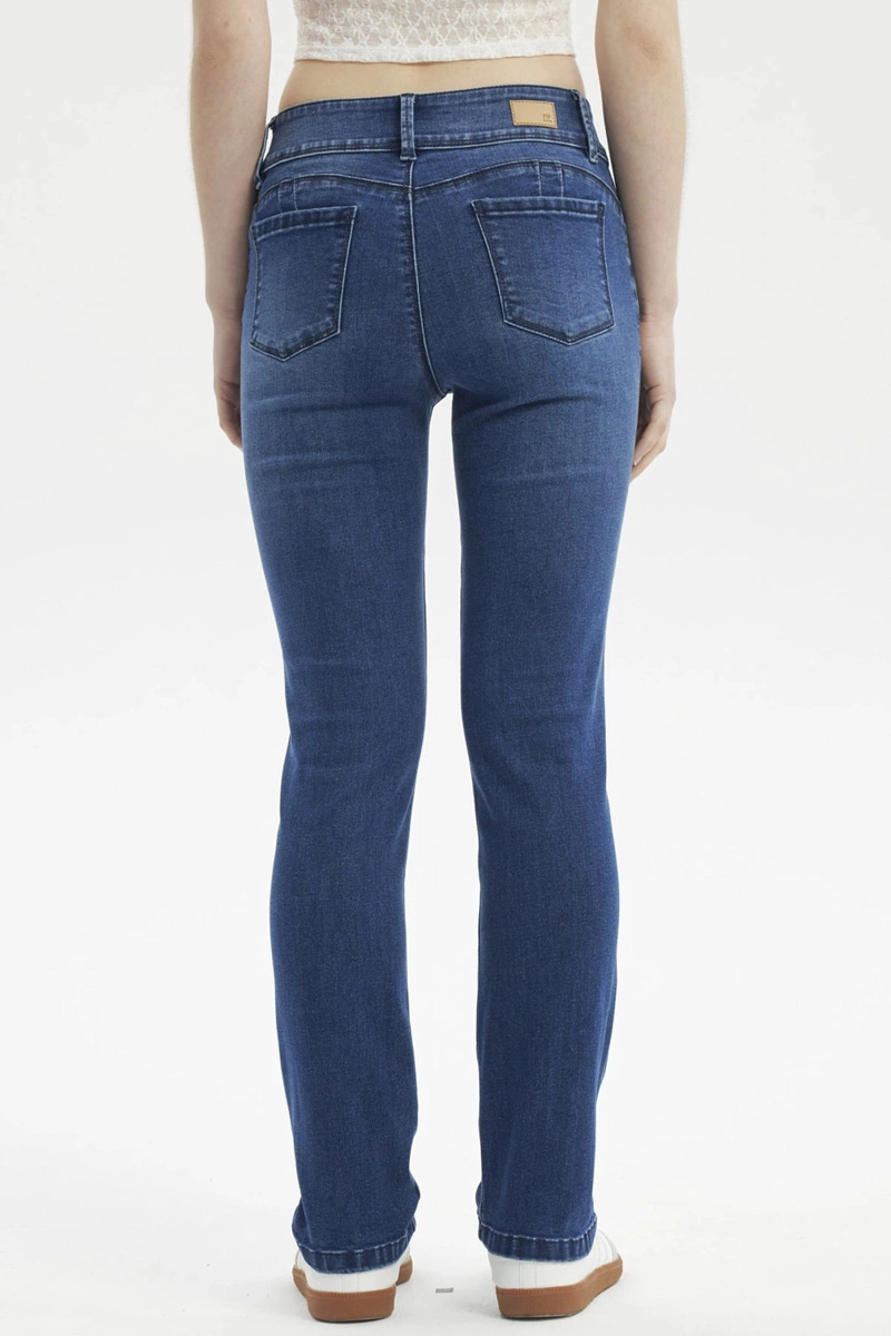 JEANS MUJER FLO CALCE RECTO AZUL OSCURO - 3