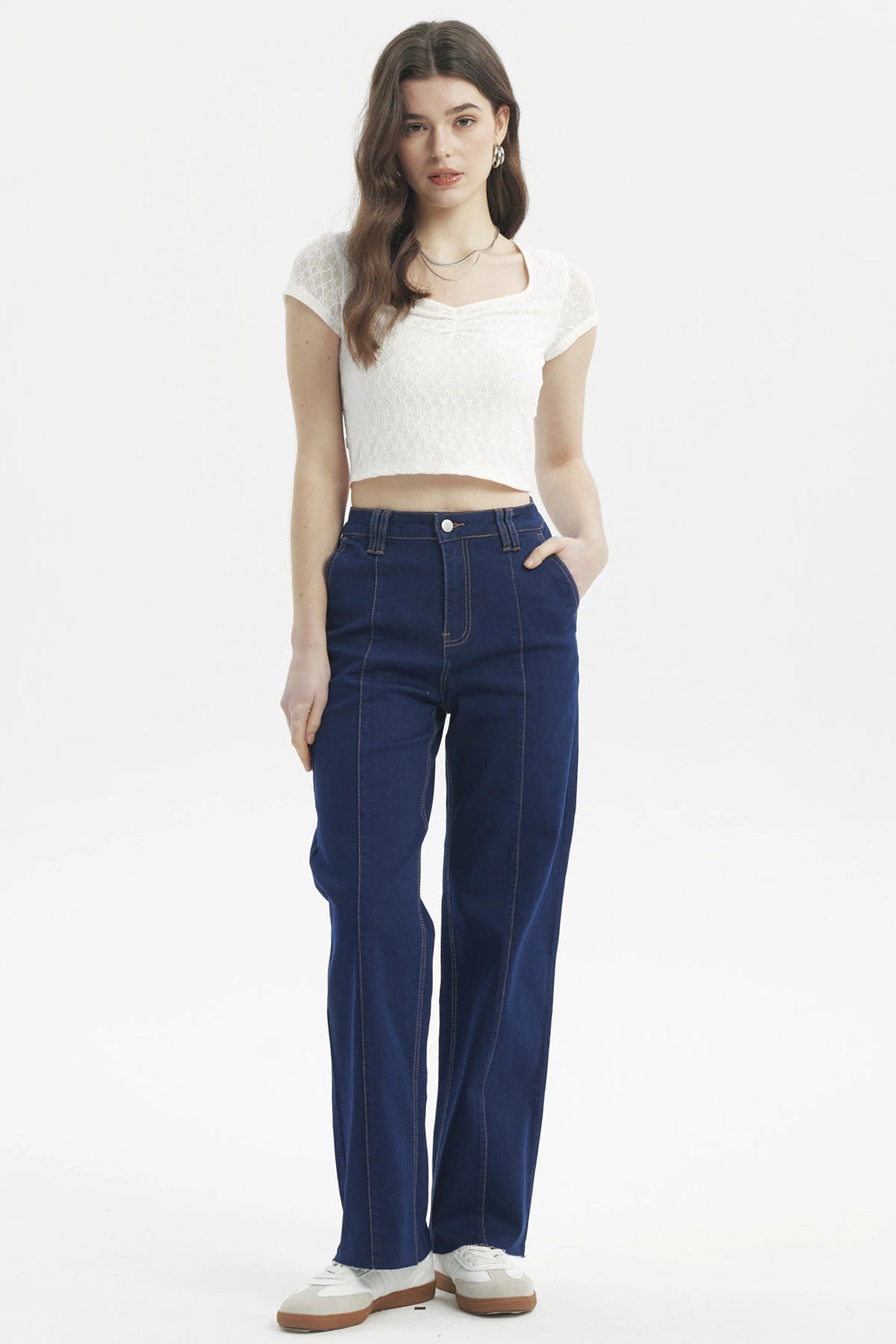 JEANS MUJER CALCE RECTO AZUL OSCURO - 4