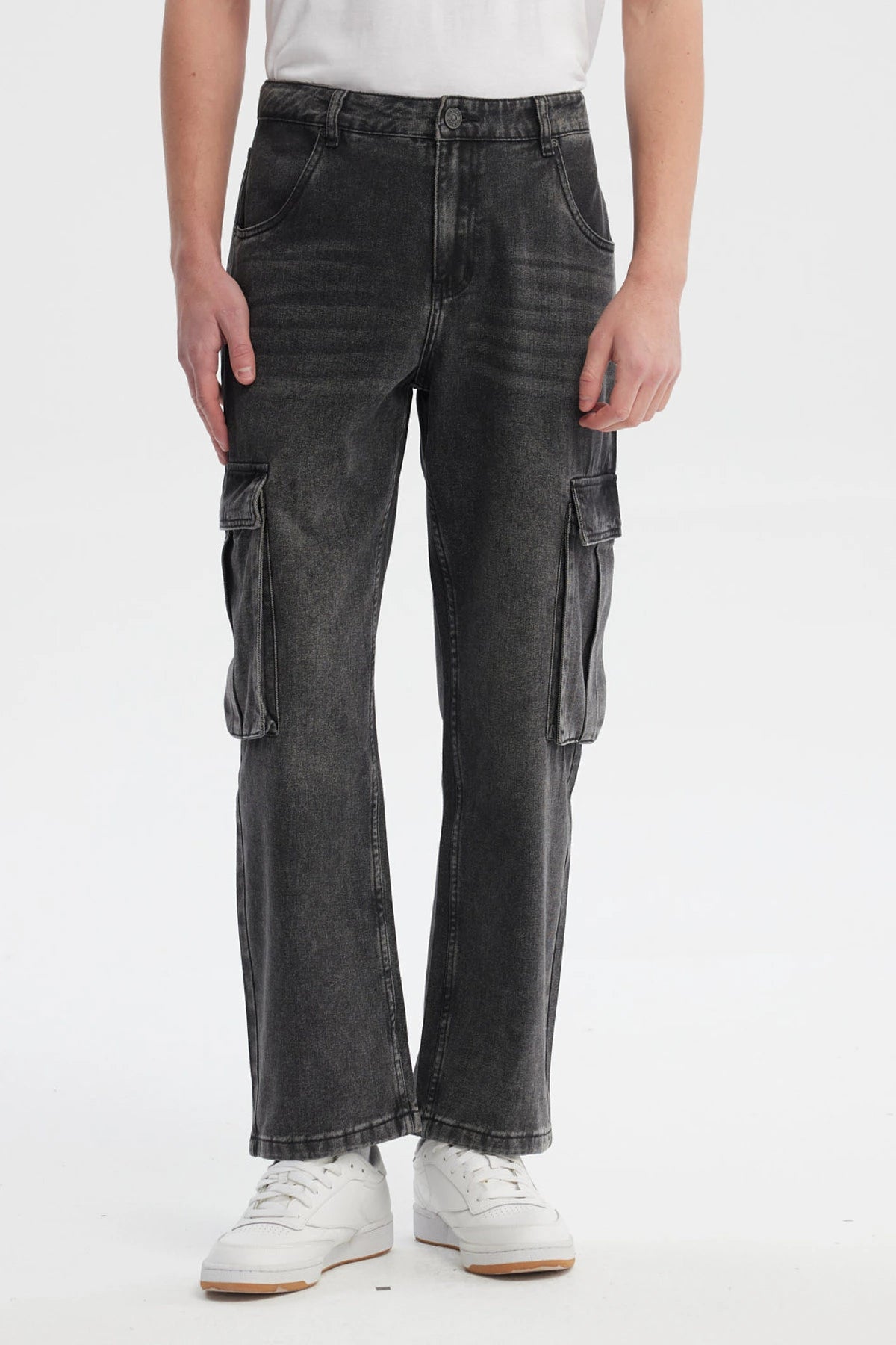 JEANS HOMBRE CARGO CALCE RECTO GRIS - 1