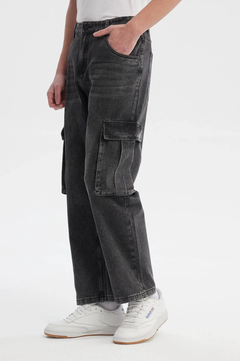JEANS HOMBRE CARGO CALCE RECTO GRIS - 2