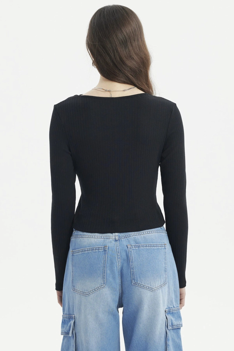 POLERA MUJER RIB NEGRO - 3