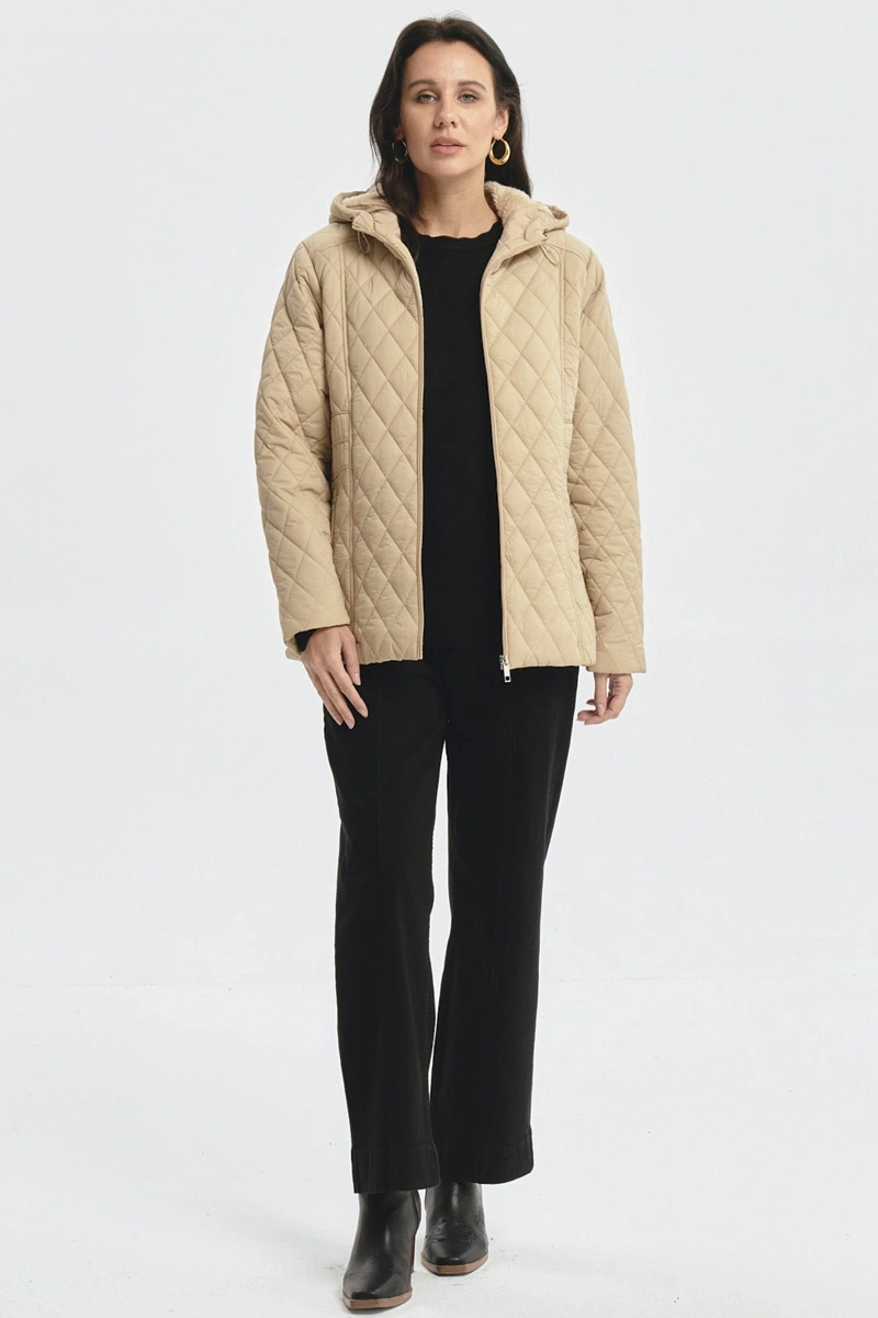 PARKA MUJER CON CHIPORRO BEIGE - 4