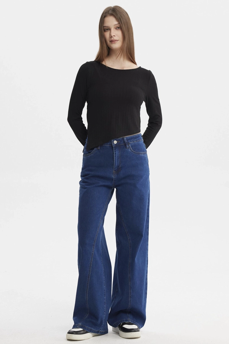 POLERA MUJER OJETILLO EN COSTADO NEGRO - 4