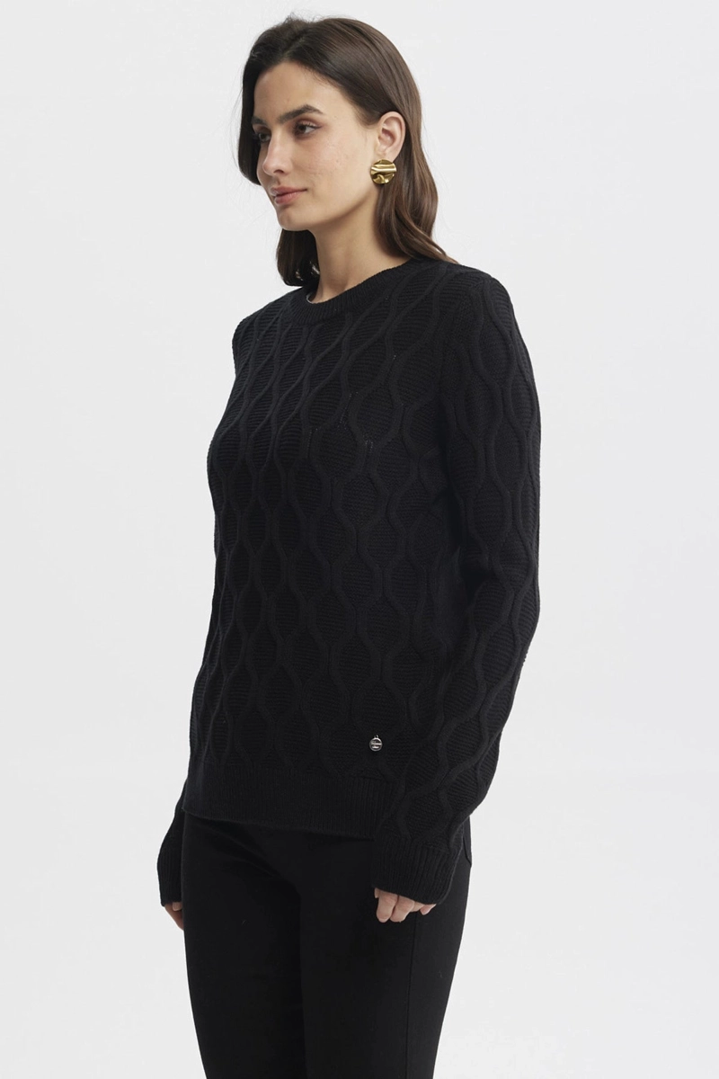SWEATER MUJER CASUAL NEGRO - 2