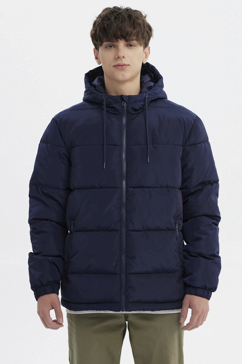 PARKA HOMBRE BASICA LISA AZUL MARINO - 1