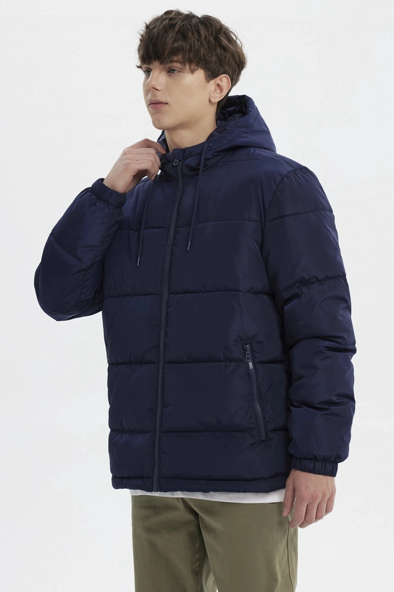 PARKA HOMBRE BASICA LISA AZUL MARINO - 2