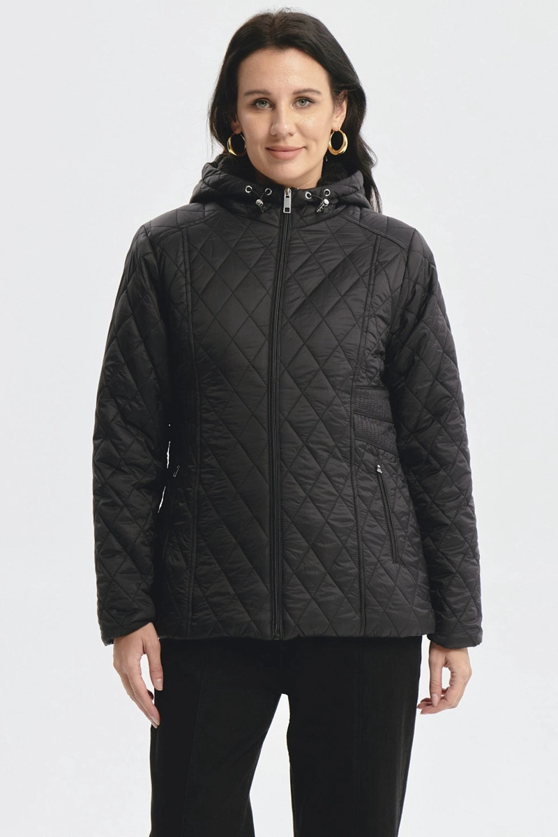 PARKA MUJER CON CHIPORRO NEGRO - 1