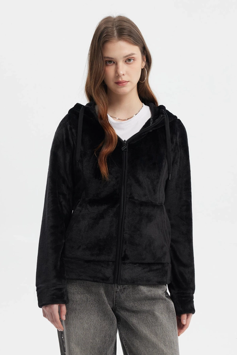 POLAR MUJER ABIERTO PLUSH NEGRO - 1