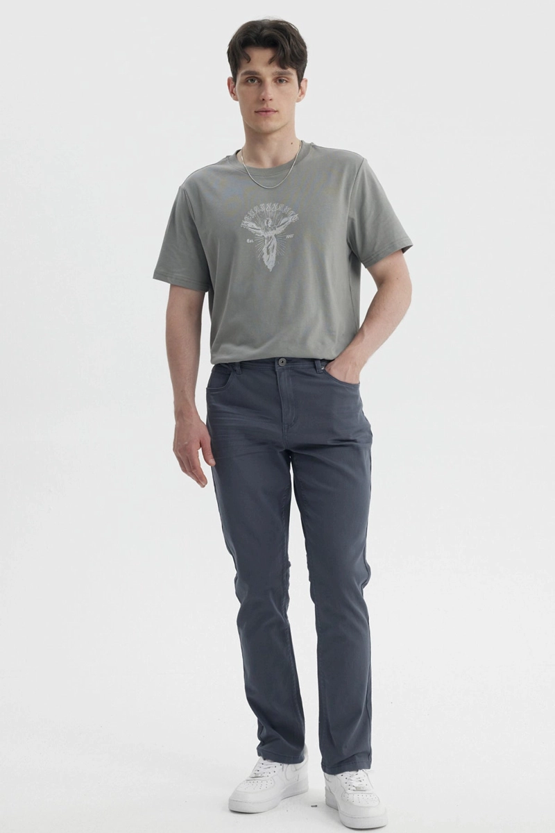JEANS HOMBRE SLIM COLOR PETROLEO - 4