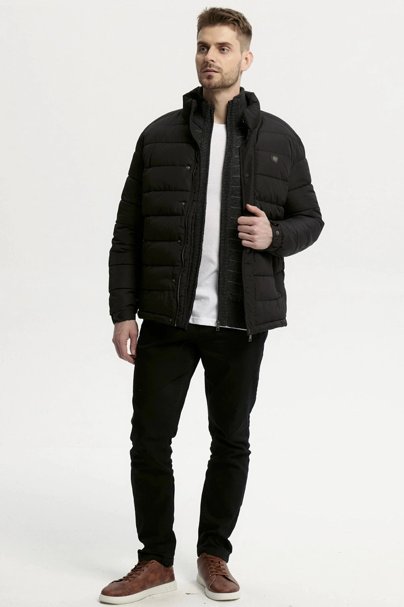 PARKA HOMBRE SLIM NEGRO - 4