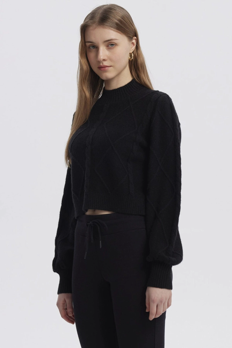SWEATER MUJER LISO NEGRO - 2
