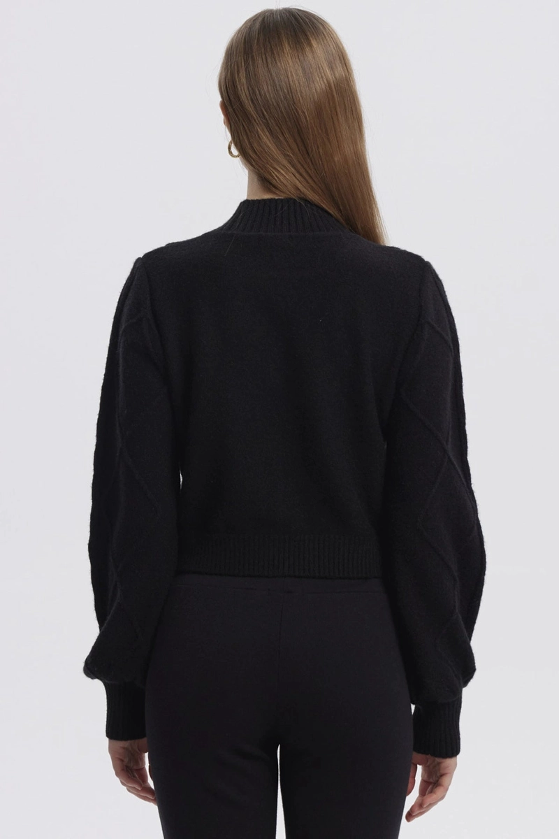 SWEATER MUJER LISO NEGRO - 3