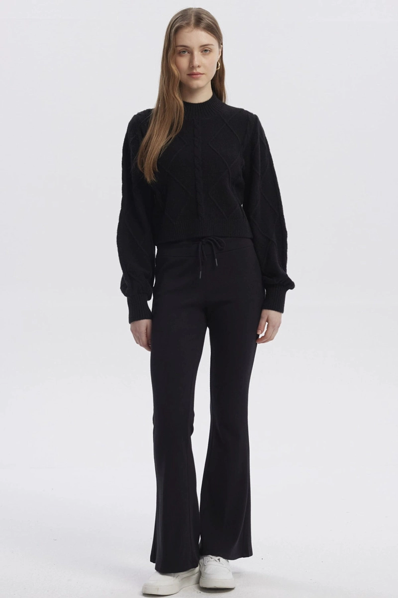 SWEATER MUJER LISO NEGRO - 4