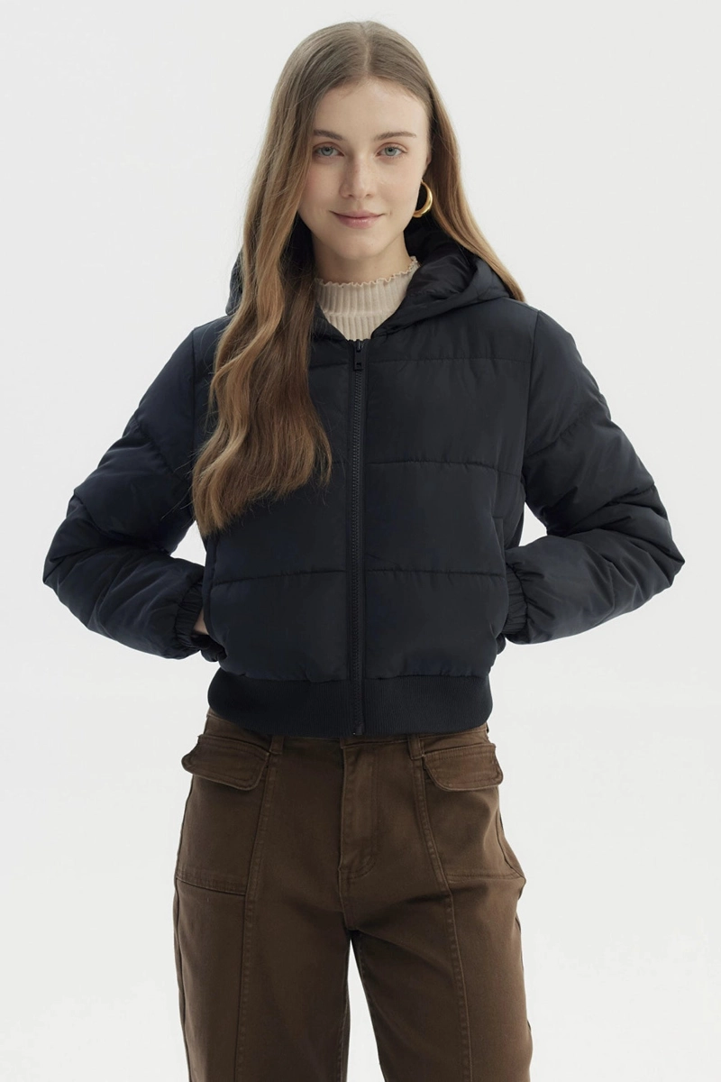 PARKA MUJER PUFFA CHIPORRO NEGRO - 1