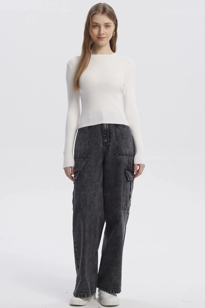 SWEATER MUJER AJUSTADO BLANCO - 5