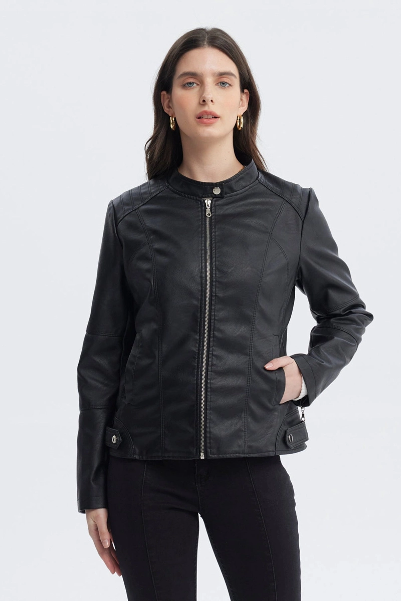 CHAQUETA MUJER AJUSTADO NEGRO - 1