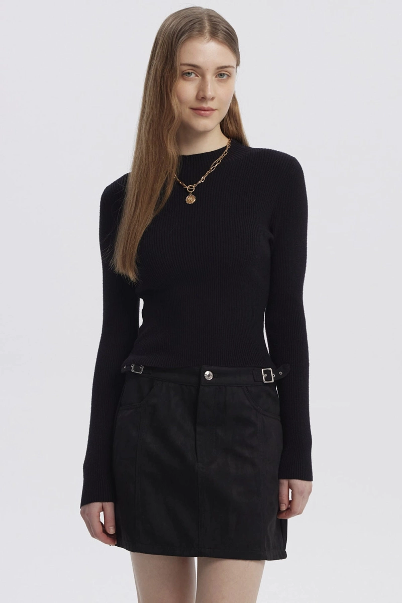 SWEATER MUJER AJUSTADO NEGRO - 1