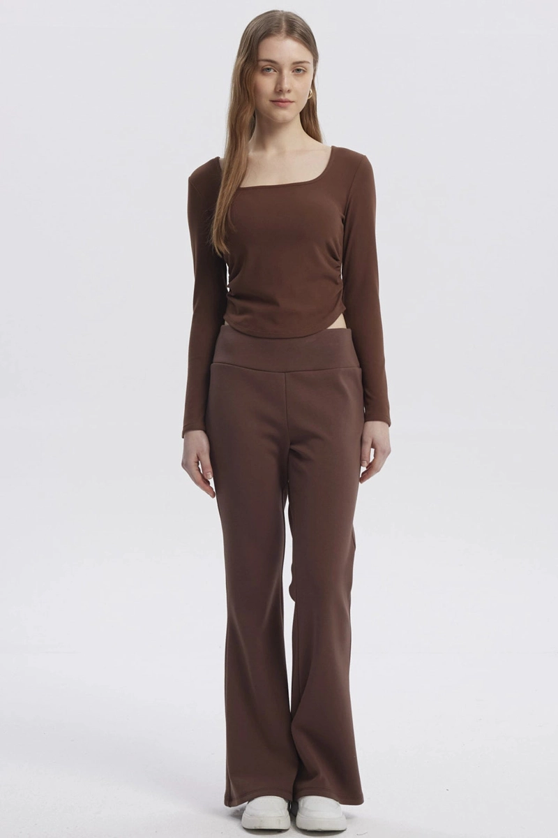 POLERA MUJER BASIC CAFE  OSCURO - 4