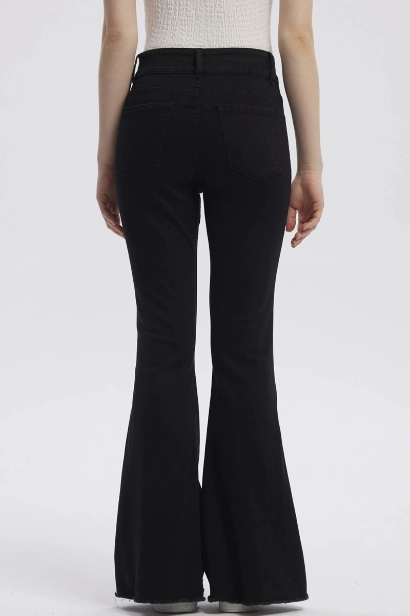 JEANS MUJER MODA FLARE NEGRO - 3