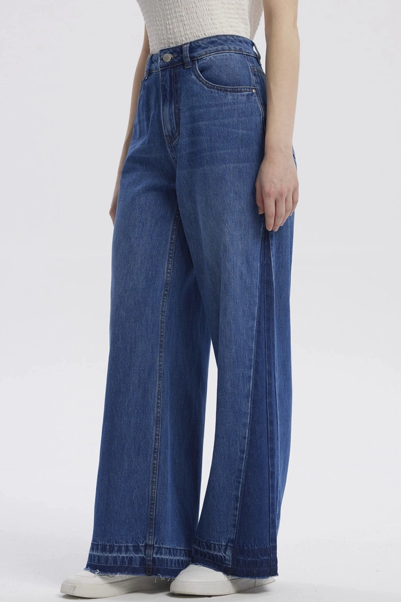 JEANS MUJER MODA WIDE LEG AZUL OSCURO - 2
