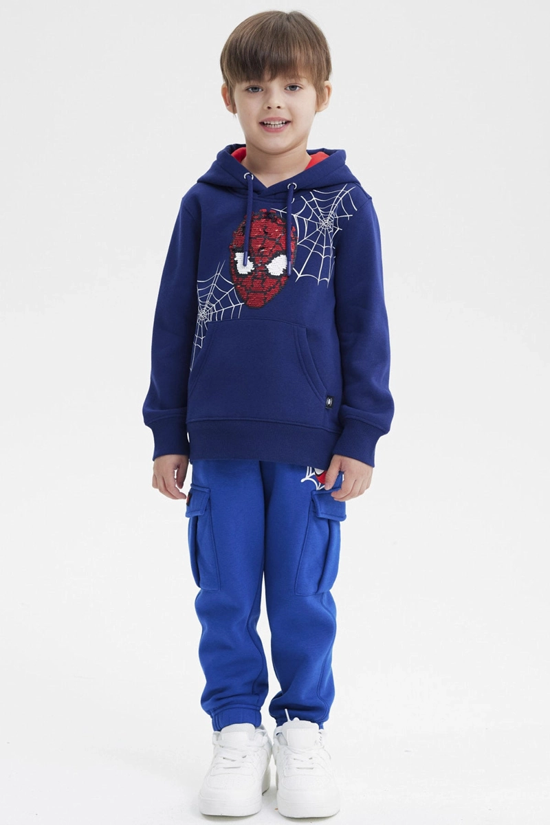 POLERON NIÑO SPIDERMAN AZUL MARINO - 4