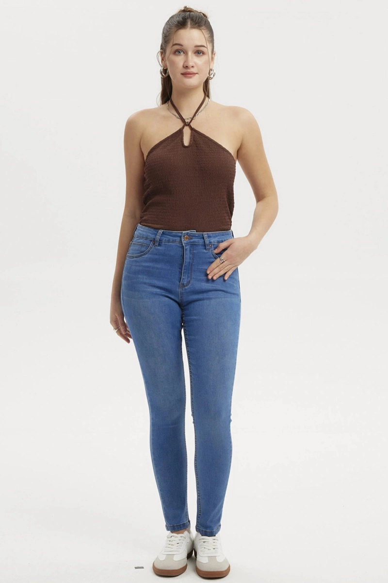JEANS MUJER SUPER SKINNY ESTELA AZUL CLARO - 4