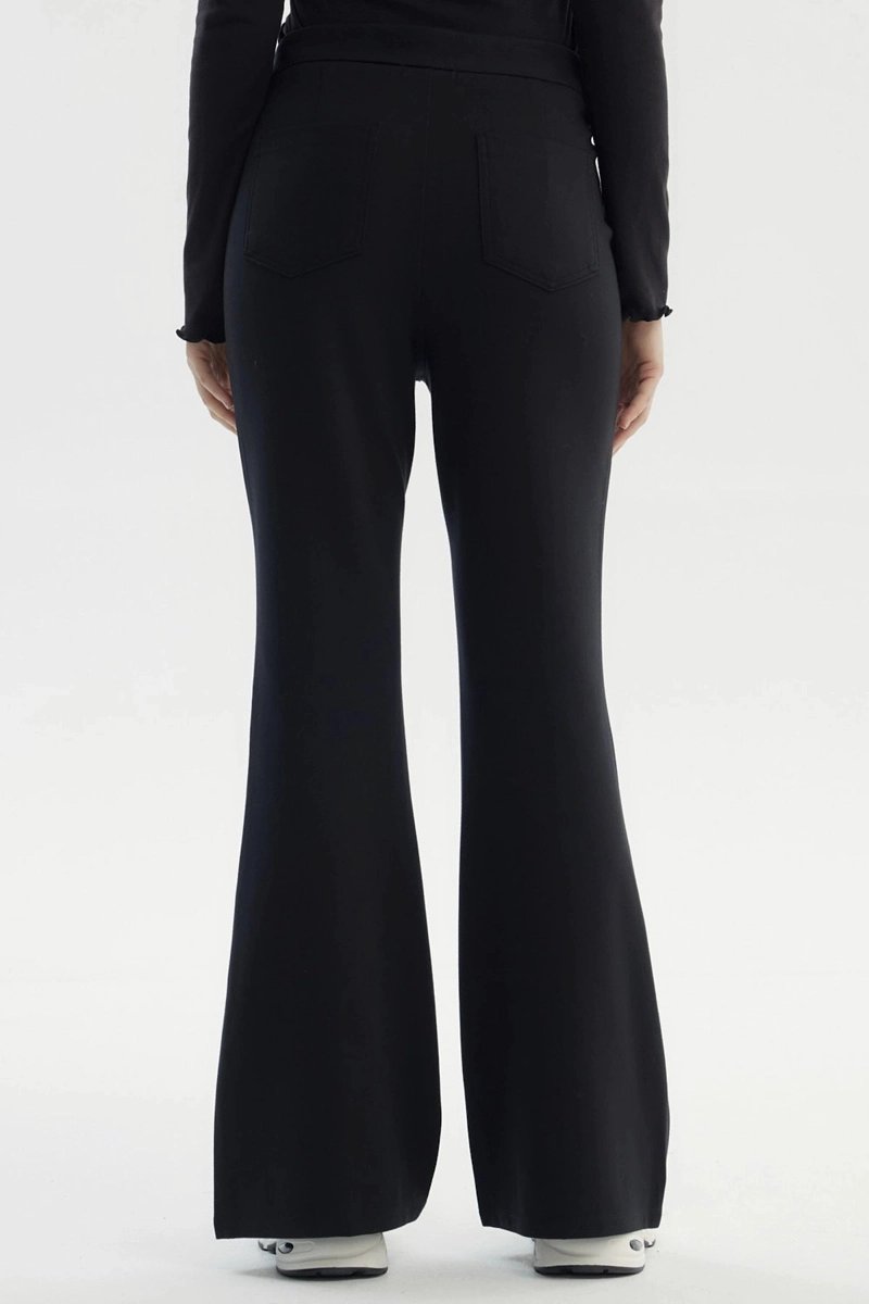 PANTALON MUJER FLARE CINTURON NEGRO - 3