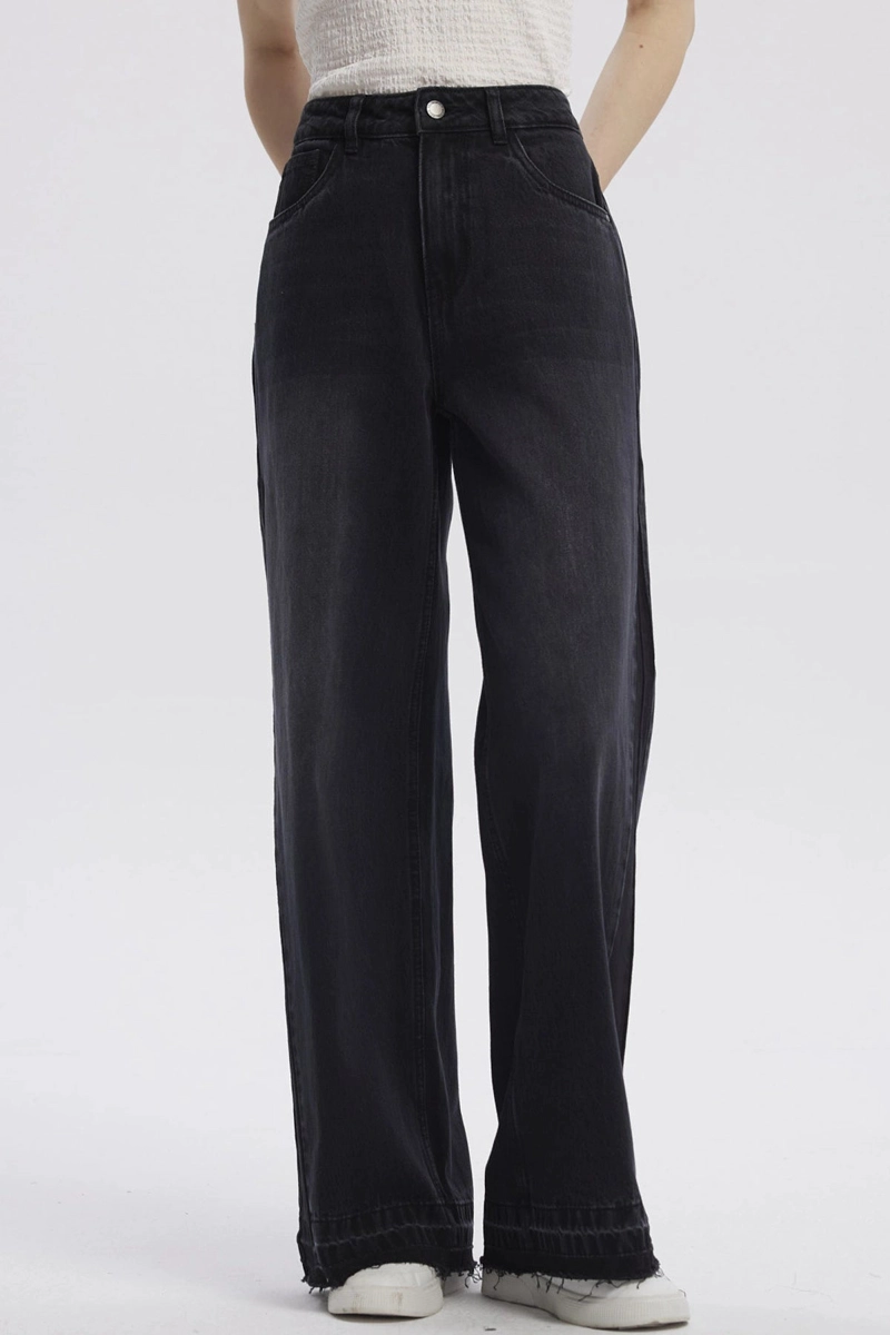 JEANS MUJER MODA WIDE LEG NEGRO - 1